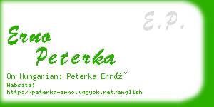 erno peterka business card